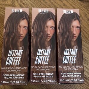 3 Pk Bleach London Instant Coffee Semi Permanent Vegan Hair Dye Blondes Brunette